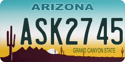 AZ license plate ASK2745
