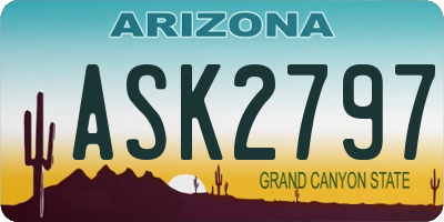 AZ license plate ASK2797