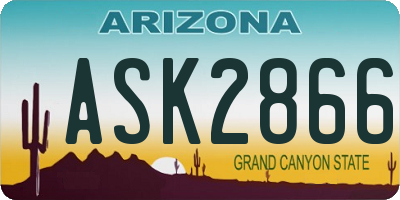 AZ license plate ASK2866