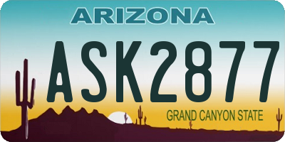 AZ license plate ASK2877