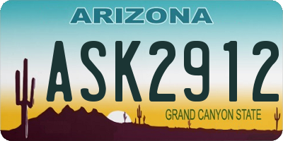 AZ license plate ASK2912