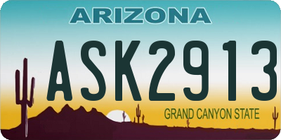 AZ license plate ASK2913