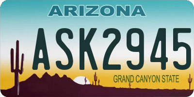 AZ license plate ASK2945