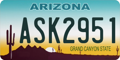 AZ license plate ASK2951