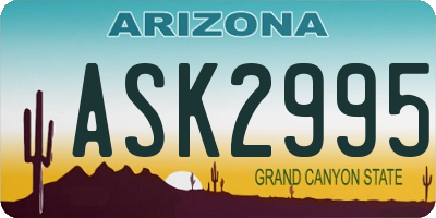 AZ license plate ASK2995