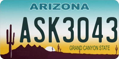AZ license plate ASK3043