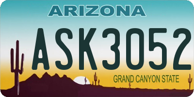 AZ license plate ASK3052