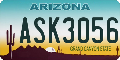 AZ license plate ASK3056