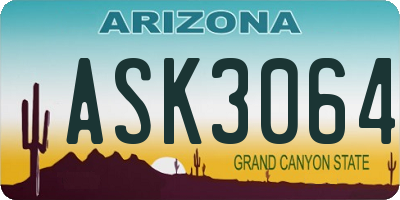 AZ license plate ASK3064