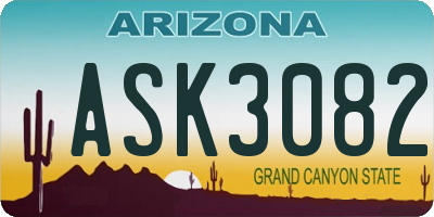 AZ license plate ASK3082