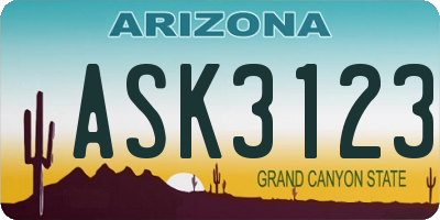 AZ license plate ASK3123