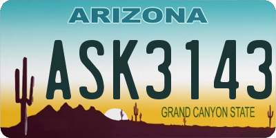 AZ license plate ASK3143