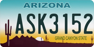 AZ license plate ASK3152