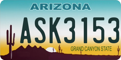 AZ license plate ASK3153