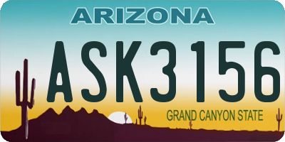 AZ license plate ASK3156