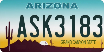 AZ license plate ASK3183