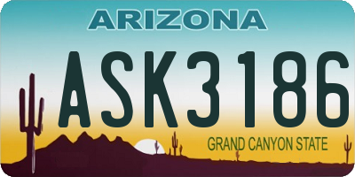 AZ license plate ASK3186