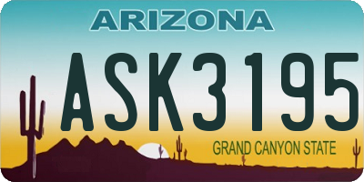 AZ license plate ASK3195