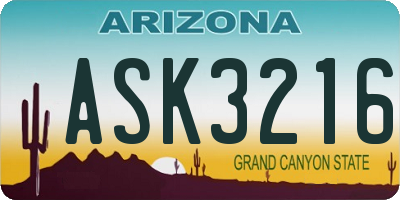 AZ license plate ASK3216