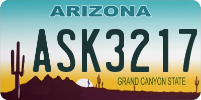 AZ license plate ASK3217