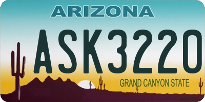 AZ license plate ASK3220