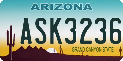 AZ license plate ASK3236