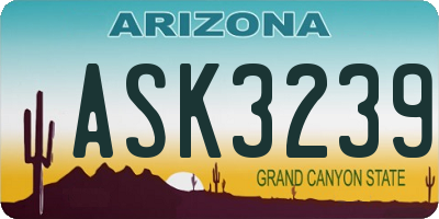 AZ license plate ASK3239
