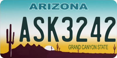 AZ license plate ASK3242