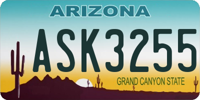 AZ license plate ASK3255