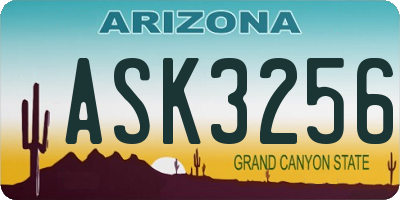AZ license plate ASK3256