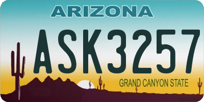 AZ license plate ASK3257