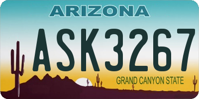 AZ license plate ASK3267