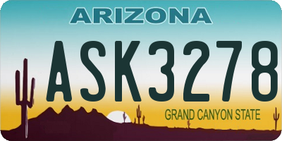 AZ license plate ASK3278