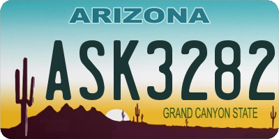AZ license plate ASK3282