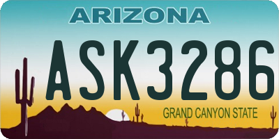 AZ license plate ASK3286