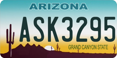 AZ license plate ASK3295