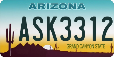 AZ license plate ASK3312