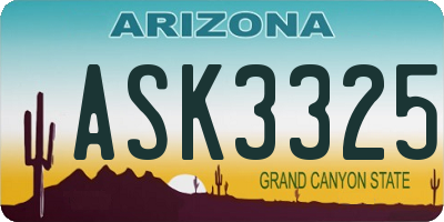 AZ license plate ASK3325
