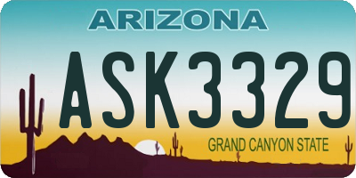 AZ license plate ASK3329
