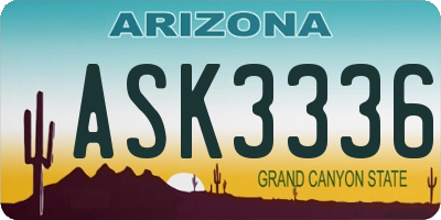 AZ license plate ASK3336