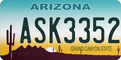 AZ license plate ASK3352