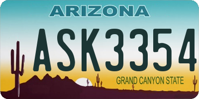AZ license plate ASK3354