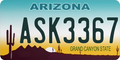 AZ license plate ASK3367