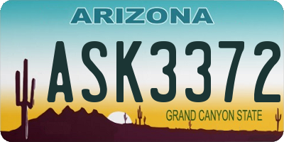 AZ license plate ASK3372