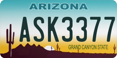 AZ license plate ASK3377