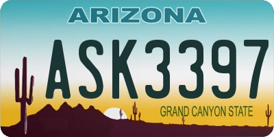 AZ license plate ASK3397