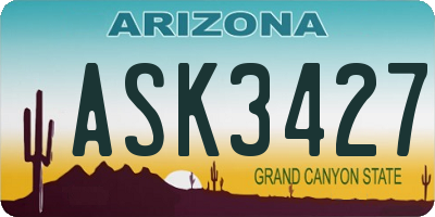 AZ license plate ASK3427