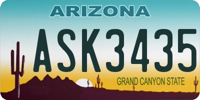 AZ license plate ASK3435