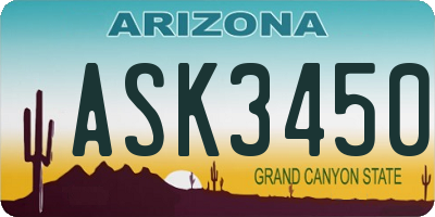 AZ license plate ASK3450