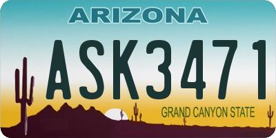 AZ license plate ASK3471